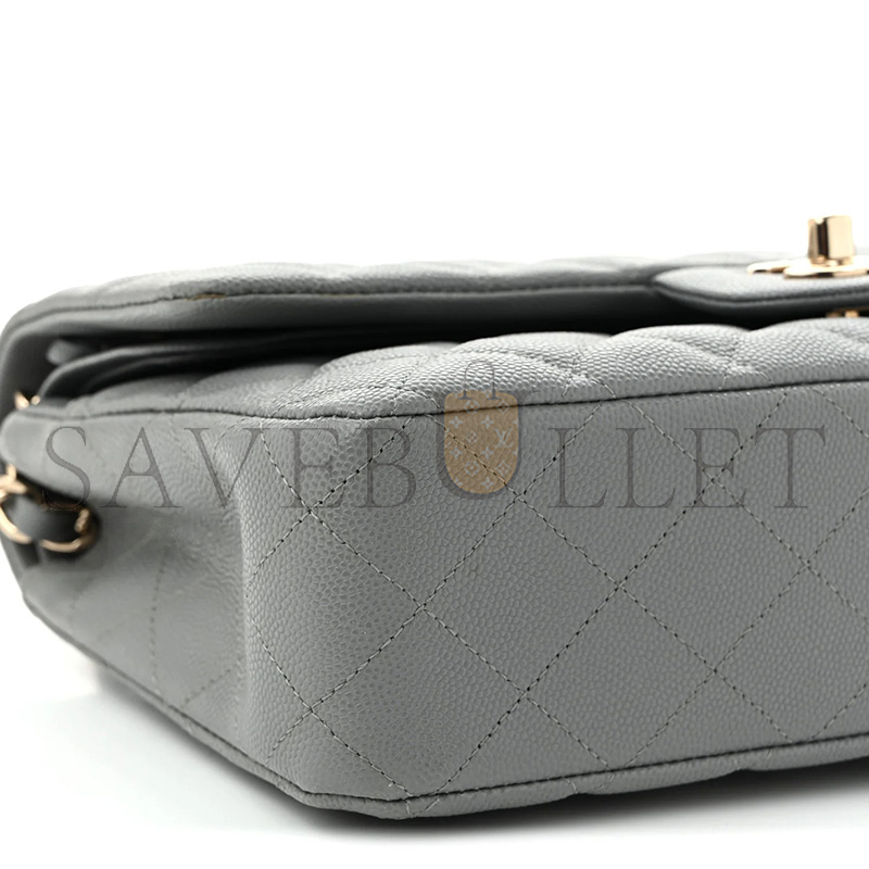 CHANEL MASTER CAVIAR QUILTED MEDIUM DOUBLE FLAP GREY A01112 (25.5*15*7cm)